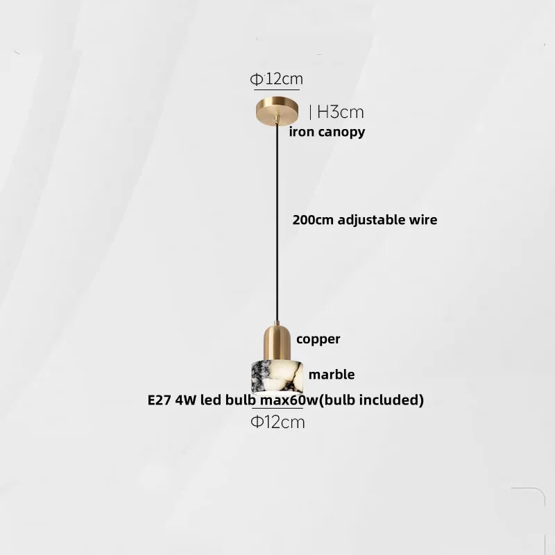 Travertine LED-Pendelleuchte – Skandinavisches Design