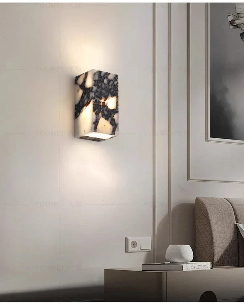 MarbleAura LED-Wandleuchte – Marmor