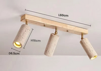 Travertine LED-Deckenleuchte – Holz