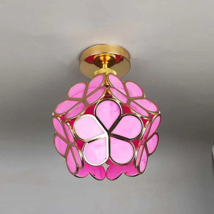 Blumen-Deckenleuchte – Glas
