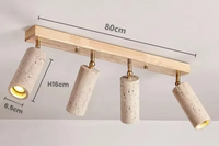 Travertine LED-Deckenleuchte – Holz