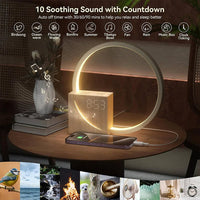 LumiClock LED-Tischleuchte – Holz