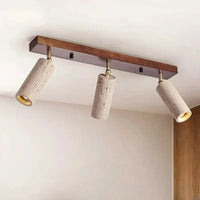 Travertine LED-Deckenleuchte – Holz