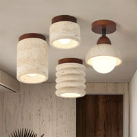 Travertine Deckenleuchte – Wabi-Sabi-Design