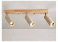 Travertine LED-Deckenleuchte – Holz