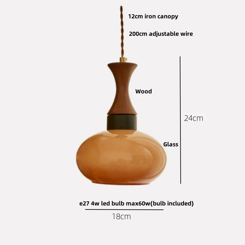 AmberGlow LED-Pendelleuchte – Vintage-Stil