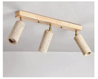 Travertine LED-Deckenleuchte – Holz