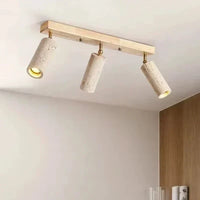 Travertine LED-Deckenleuchte – Holz