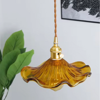 Blumen-Pendelleuchte – Glas