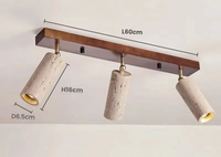 Travertine LED-Deckenleuchte – Holz