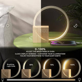 LumiClock LED-Tischleuchte – Holz