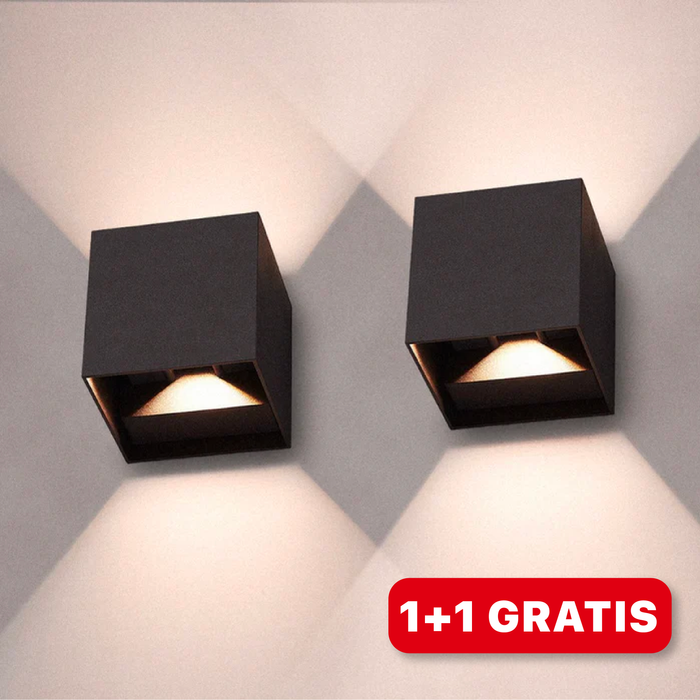 CubeGlow LED-Wandleuchte – Wiederaufladbar